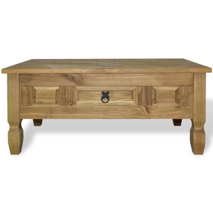 Table basse - AKOZON - Corona - Bois massif - 100 x 60 x 45 cm - Marron