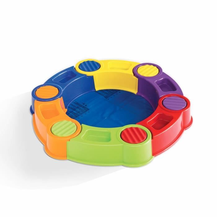 Bac A Sable Avec 6 Compartiments A Eau Encastrables Aire De Jeu 2 En 1 Hugo Avec Bache De Protection Et Tapis De Sol Cdiscount Jeux Jouets