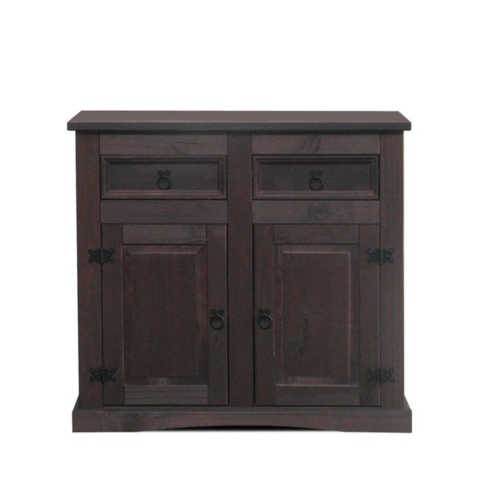 New Mexico Buffet largeur 91 cm hauteur 84 cm avec 2 tiroirs et 2 portes coloniales cémentées/ciré.