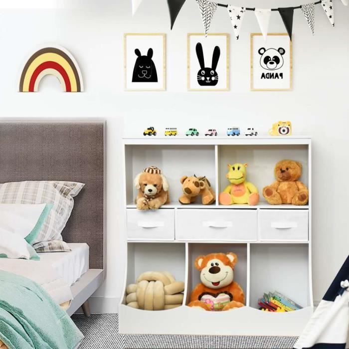 SONGMICS Meuble De Rangement Jouets Enfant, Organisateur De Jouets, Présentoir Pour Salle De
