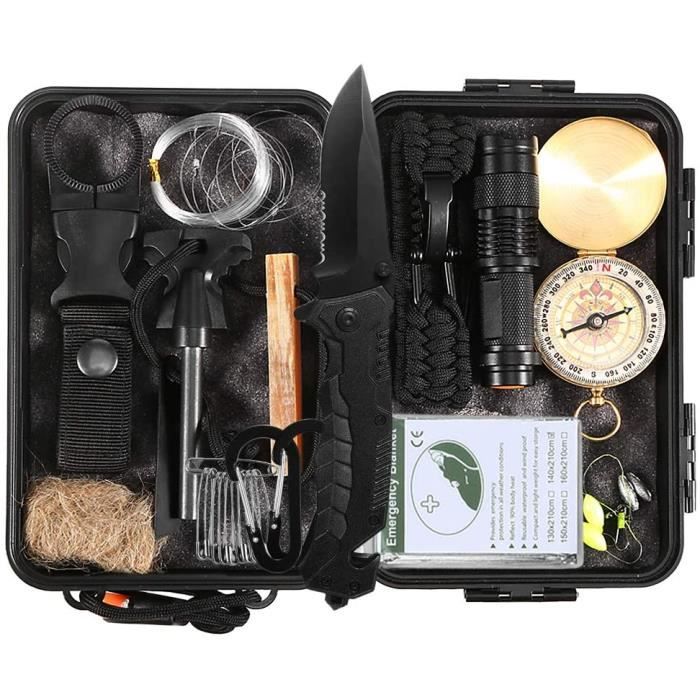 Kit d'équipement de survie d'urgence en plein air Outils tactiques de