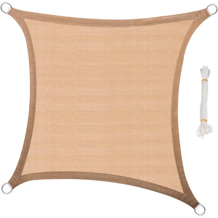 4x4m Voile D'ombrage Carrée 4x4m Polyester Protection Solaire Pour Une