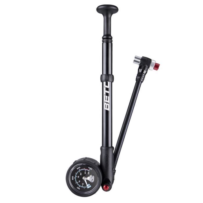 noir - BETO-Pompe à air haute pression pour vélo avec manomètre, pompe à fourche à suspension VTT, gonfleur d