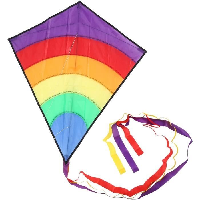 Cerf-Volant Simple Ligne 5M Grand cerf-Volant Poulpe, Grand cerf-Volant Arc-en-Ciel Facile avec