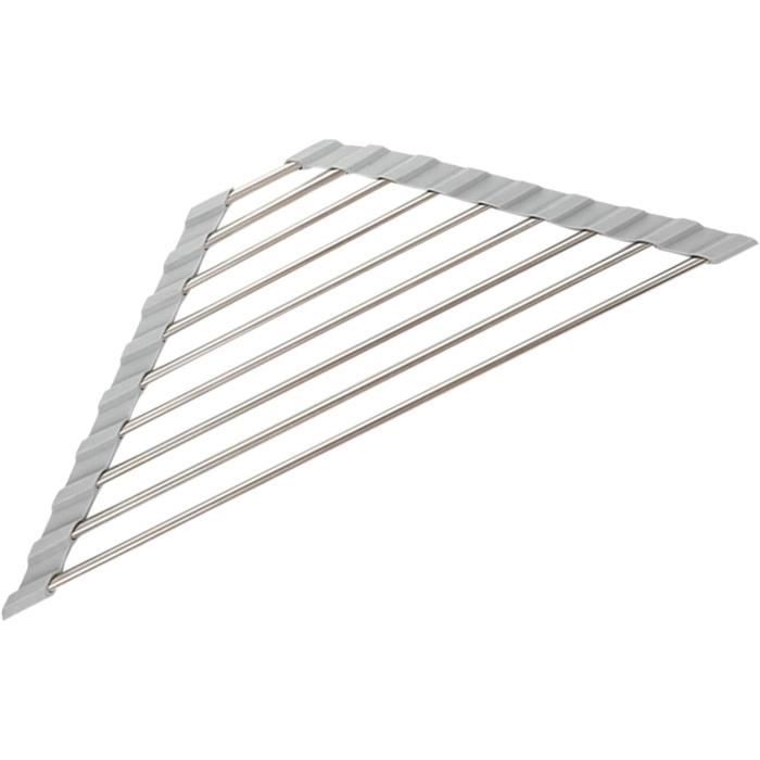Égouttoir à Vaisselle Triangulaire Pour évier D’angle – Pliable, En Inox, Gain De Place Et Multifonction