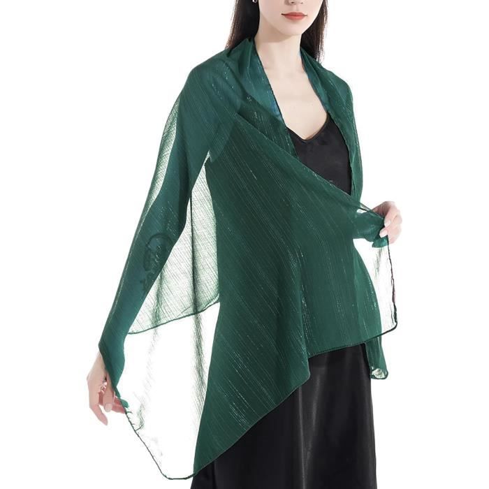 Écharpe Foulard En Mousseline De Soie Vintage 150x43 Cm - Marron