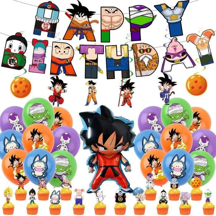 Vaisselle De Fête D'anniversaire Dragon Ball Bannière Jetable