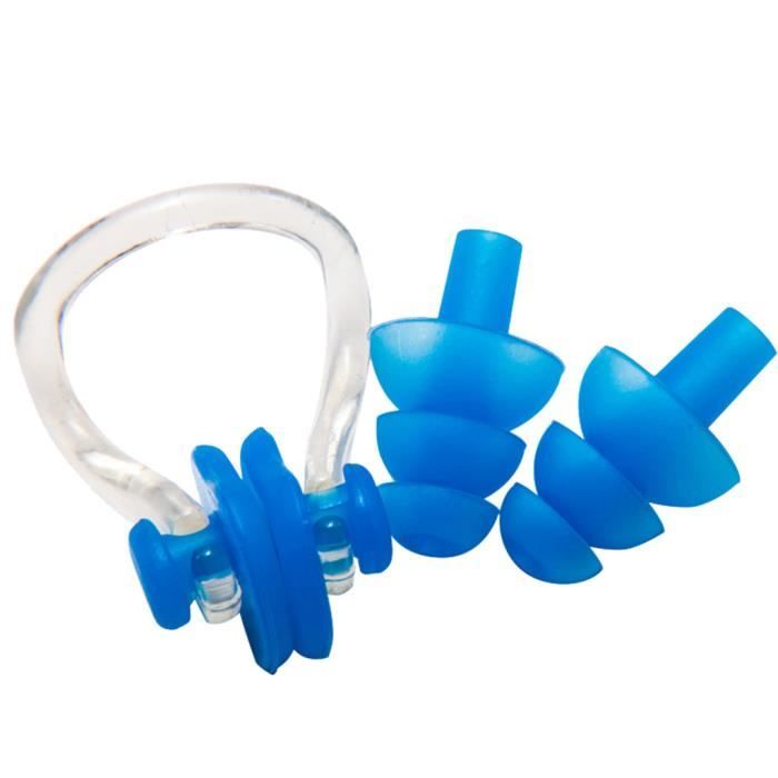 bouchons d/'oreille en silicone bleu et pince nez de natation pour les V2C1
