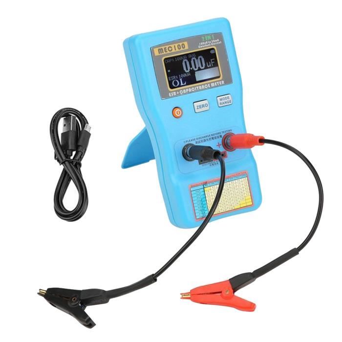 Multimètre Numérique Mini Multimètre Digital MEC100 Testeur de Pile Courant Tension avec Ecran