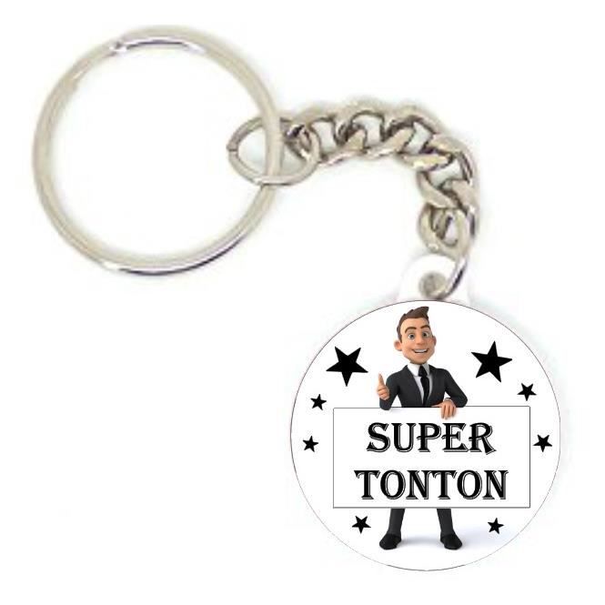 Porte clé badge super tonton idée cadeaux personnalisé tata diplome ...