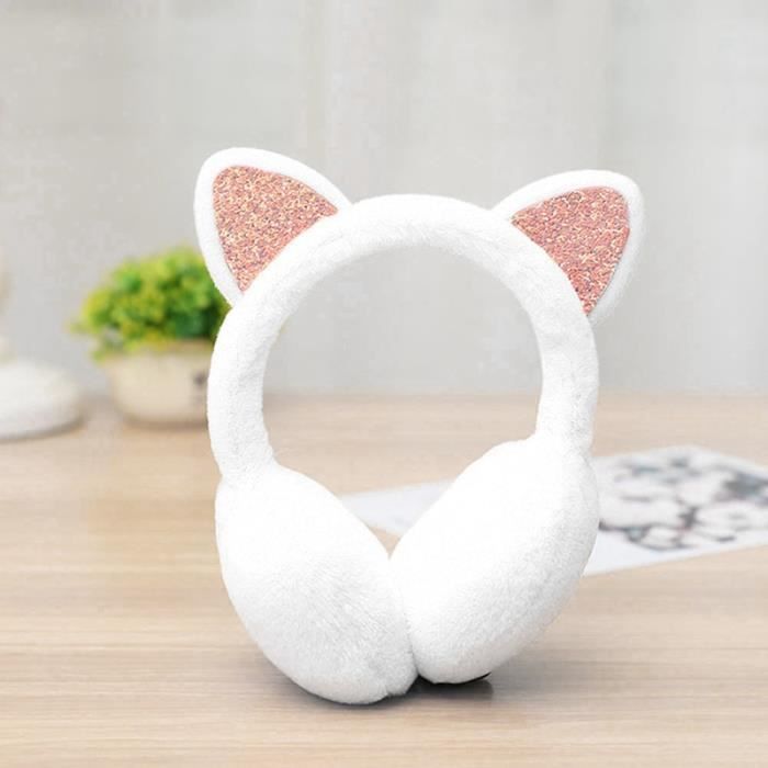 Cache oreilles femme 5 Couleur enfant mignon chat oreilles hiver ext/érieure oreillettes chaudes chat oreille mignon oreille chat oreille oreillettes brillantes paillettes soft oreillettes boucles de t