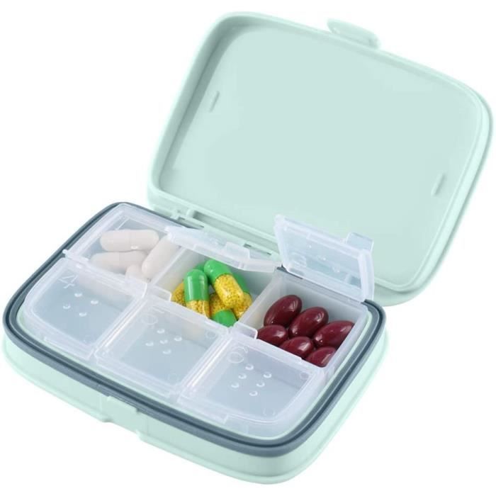 Pilulier De Voyage 8 Compartiments - 6x6x7.3 Cm - Plastique - Usage Quotidien