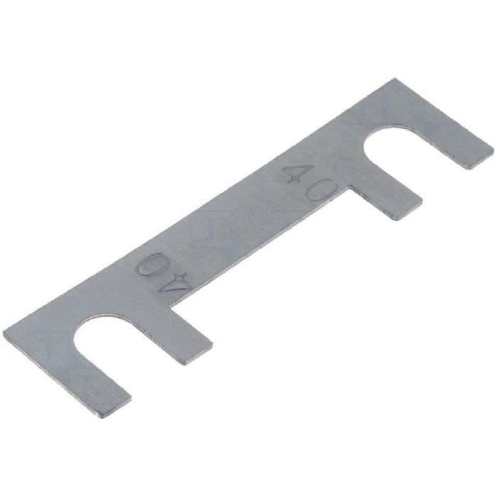 TINGB 4pcs métal Ton Argent fusibles 40a Bande de fusible Plat pour Voiture DC 12v Universel 