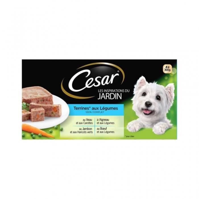 Comparer les prix de Pâtée pour Chien - CESAR - Les Inspirations du Jardin - Terrines aux Légumes - 300g - Lot de 8 boîtes