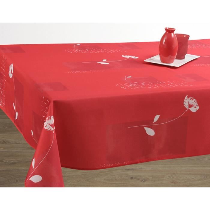 Nappe Anti-taches Rectangulaire Moderne - Motif Coquelicot Rouge - En Polyester, Fait Main - Idéale Pour Fêtes Et Salle à Manger