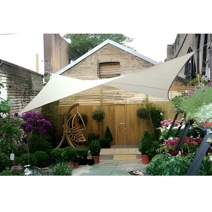 Perel Voile d'ombrage carrée 5 m Couleur crème GSS4500