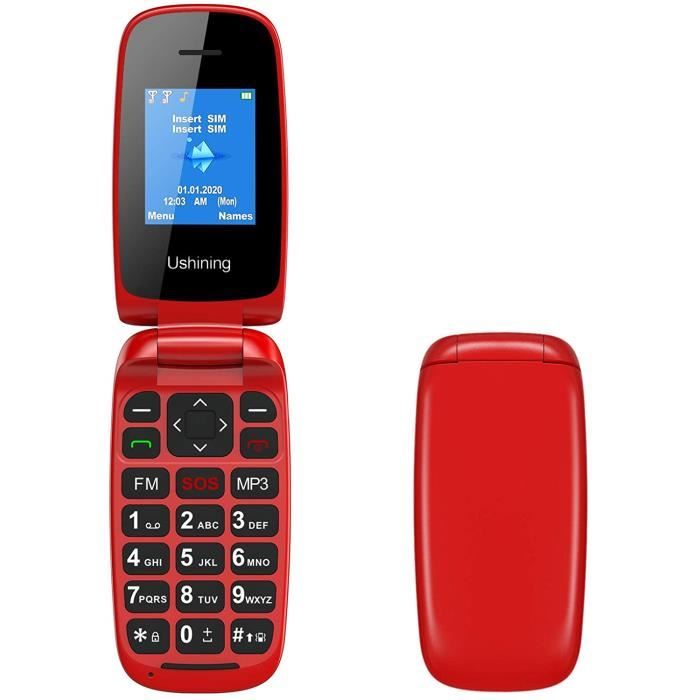 Téléphone F200 à Clapet Débloqué – Grandes Touches, Idéal Pour Seniors (USHINING)