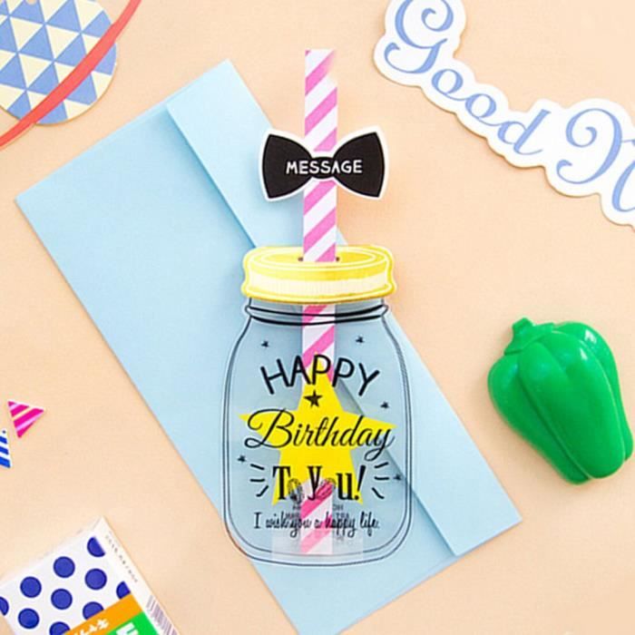 Carte Postale D Anniversaire Cartes De Voeux Papier Blanc 3d A La Main Pliage Bouteille Forme Invita Achat Vente Carte Correspondance Maison Animalerie Cdiscount