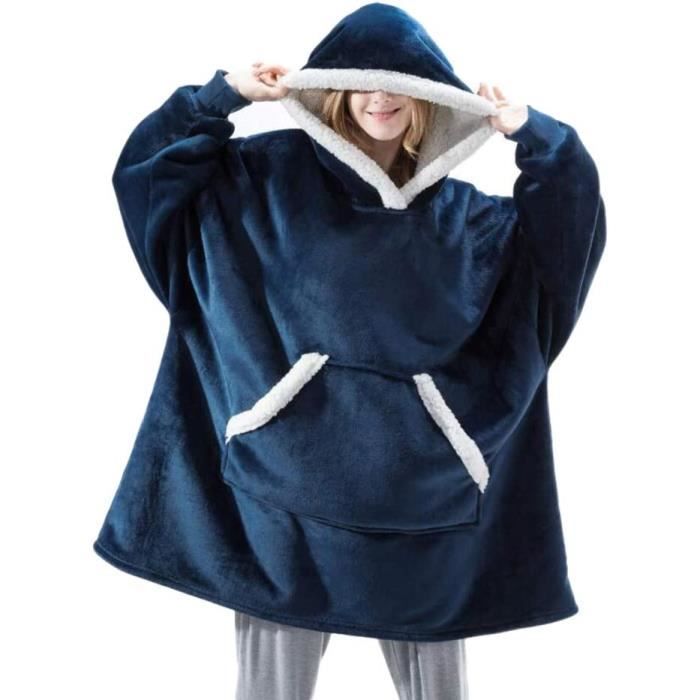 ROCK Sweat à Capuche Couverture Polaire Pull Plaid Enfant Surdimensionnée  Mignon Hiver Chaud Portable Confortable(Hibou）