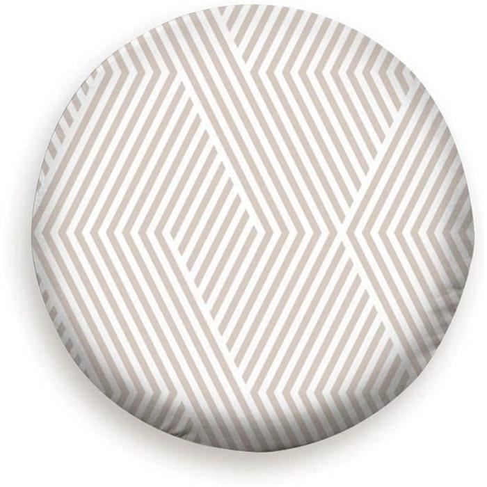 Housse de Pneu - Polyester - Lignes géométriques Blanc Beige - 14 inch ...