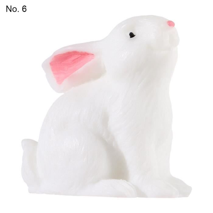 7 Figurines Lapins Résine Miniatures - 4cm Pour Décoration Et Maisons De Poupée