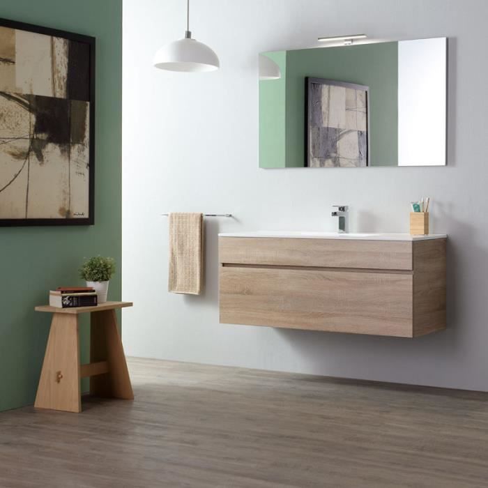 MEUBLE DE SALLE DE BAIN 120 CM EN CHÊNE WELL SUSPENDU  SOLE
