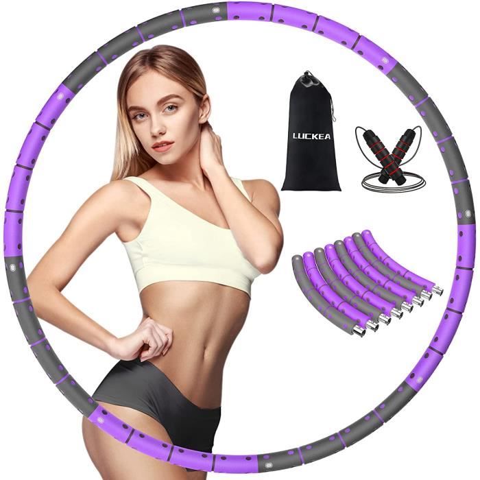Hula Hoops Cerceau Adulte,Smart Hula Fitness Cerceau Avec Poids, 24 Nœuds Amovibles,débutants Pour Perte De Poids, Fitness, Massage - Sport