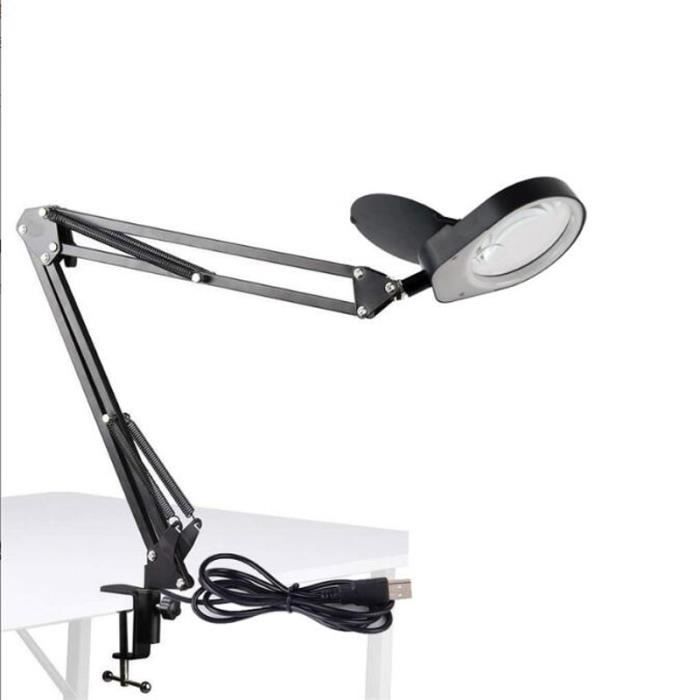 Loupe Lumineuse 10X/30X Avec 36 LED - Support Mains Libres - 3 Modes Couleur - Bureau