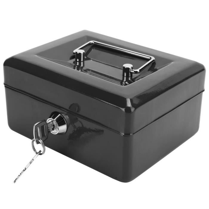 Atyhao Boîte de rangement dargent 6in Mini coffre-fort portable de sécurité verrouillable coffre-fort avec serrure à clé pour