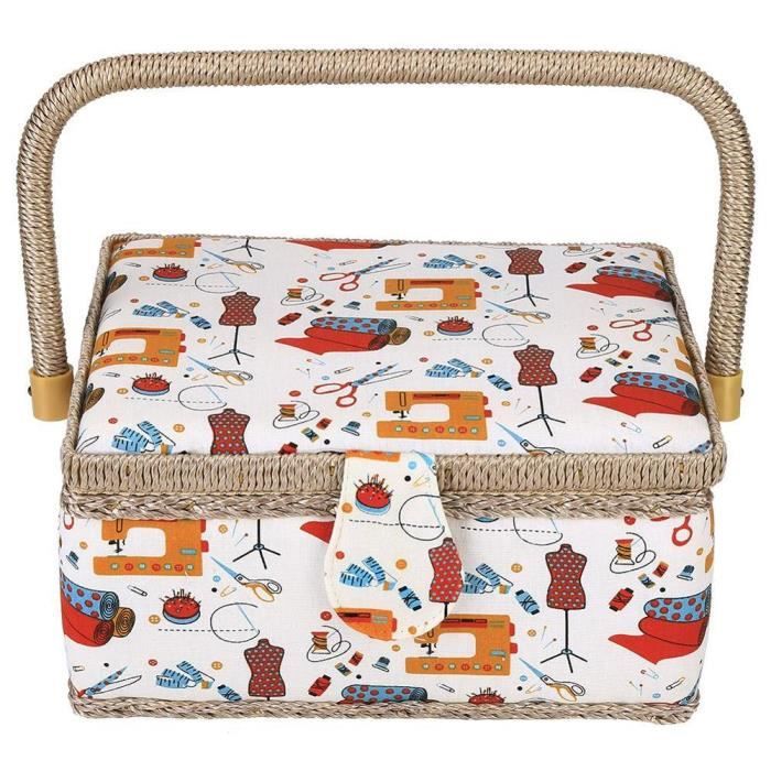 Sac à tricot en tissu matelassé 42cm liberty blanc