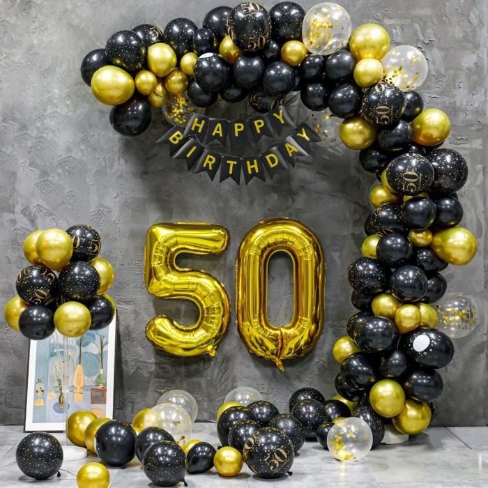 Glitzer-Banner "Que Ta Quarantaine Repose En Paix" – Geburtstagsdeko Für 50. Geburtstag, Goldene Pailletten