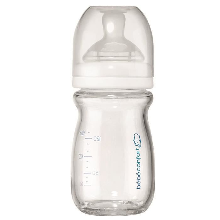 T/étine Silicone Natural Comfort T1 D/ébit Lent B/éb/é Confort Biberon Natural Comfort PP 140 ml Blanc