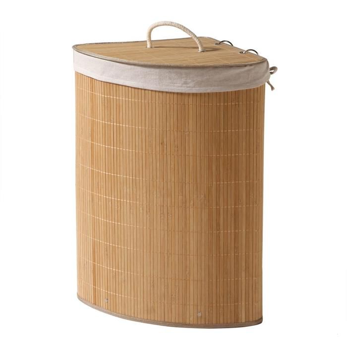 CALICOSY - Panier à linge dangle en bambou H60 cm - YSA - Bois clair