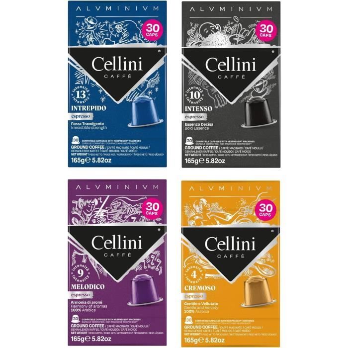 CELLINI - 120 Capsules de café compatibles Nespresso - Mélange