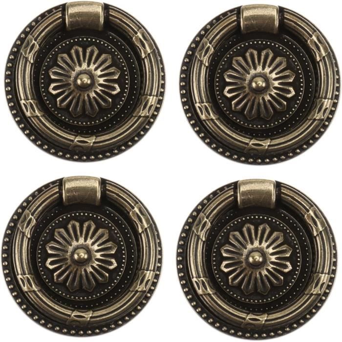 OTOTEC 6pcs Tête de Lion Poignée de Tirage Vintage Poignées de Tirage Bouton en Alliage de Zinc avec Vis pour Armoire Tiroir Placard Boîte en Bois Argent
