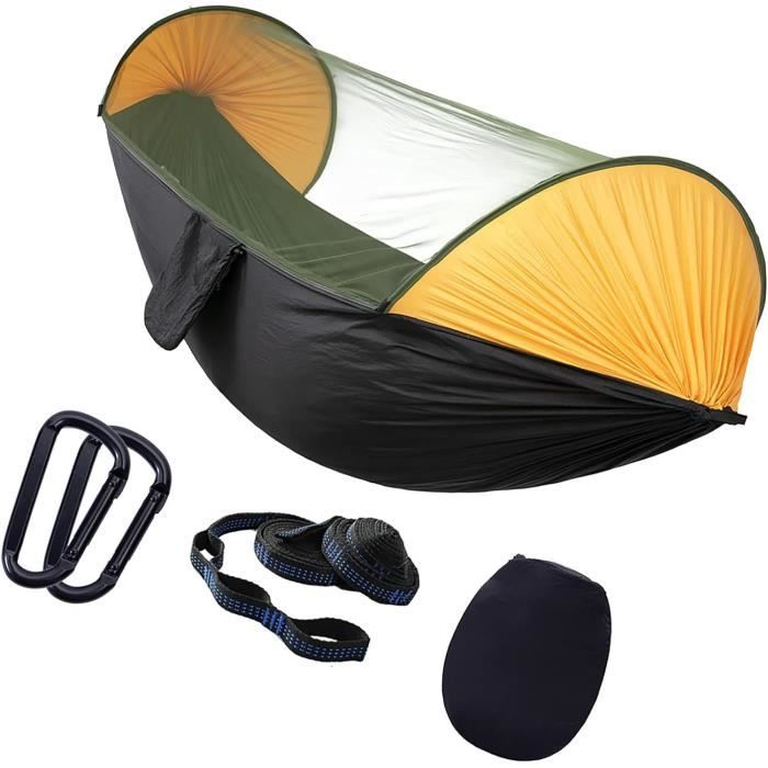Hamac De Camping COVACURE Avec Moustiquaire – Ultraléger, En Nylon Parachute, Capacité 200 Kg – Idéal Trek, Plage Et Jardin