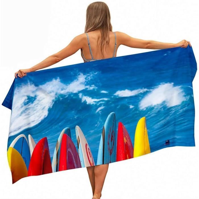 Générique Grande Serviette de Plage, Feuilles Tropicales Roses Serviette de Plage en Microfibre sans Sable, Serviette de Yoga Absorbante à Séchage Rapide pour Piscine, Pique-Nique, Yoga, Gym