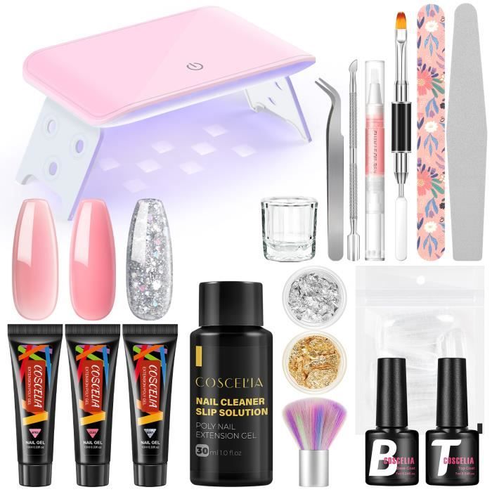 COSCELIA Manucure Kit Ongles Construction Gel, 18W Nail Lampe 3