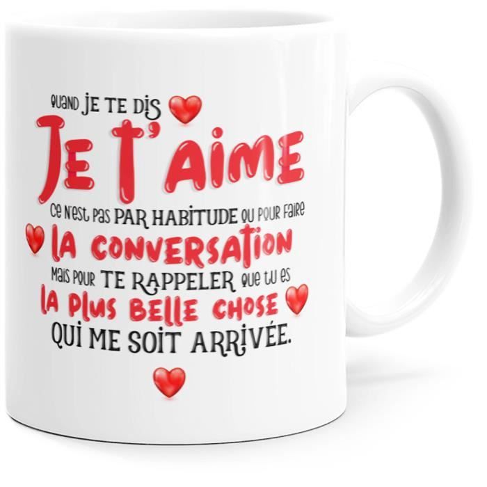 Mug Amour Je T Aime Declaration Tasse Message Drole Idee Cadeau Original Ami Femme Homme Anniversaire St Valentin Noel Cdiscount Puericulture Eveil Bebe