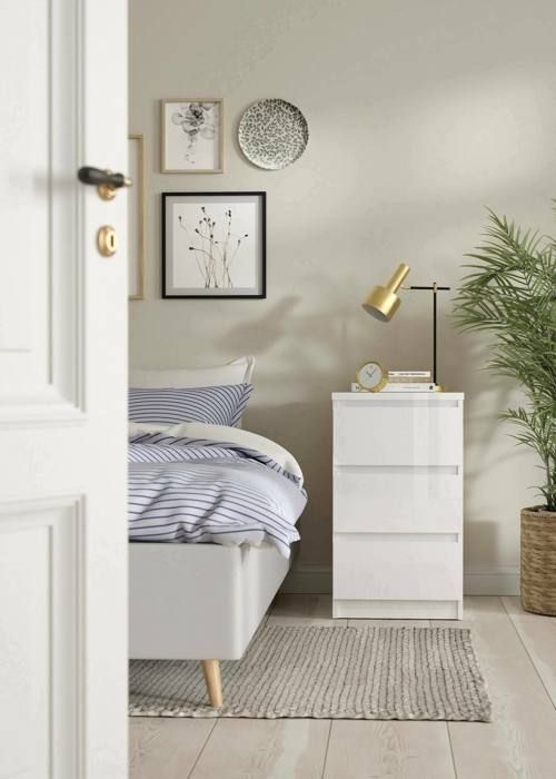 Commode Ameline 50x40 4h70 1 cm Blanc brillant Commode Ameline 50x40 4h70 1 cm Blanc brillant