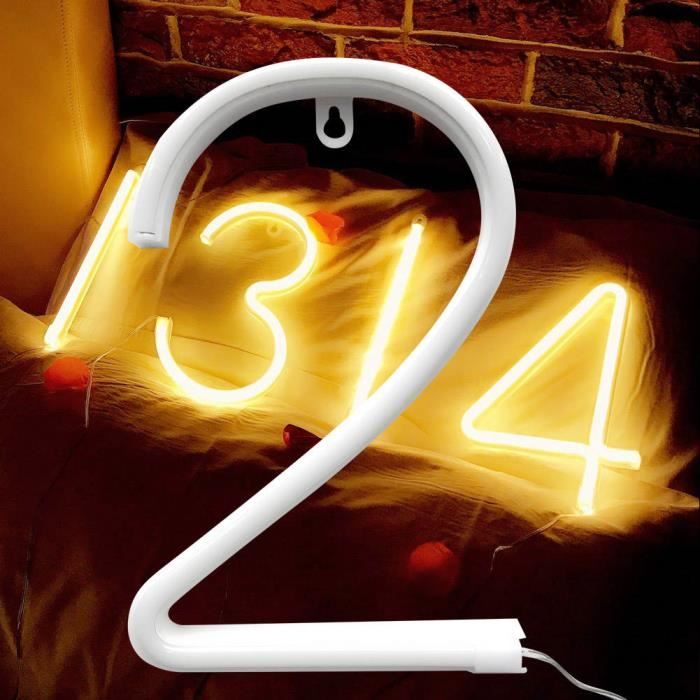 Chiffre Lumineux Géant LED Pour Anniversaire & Fête – Décoration Chaud Lumière 2000-3000K, Chiffre Sur Pied Stable (Modèle : 2)