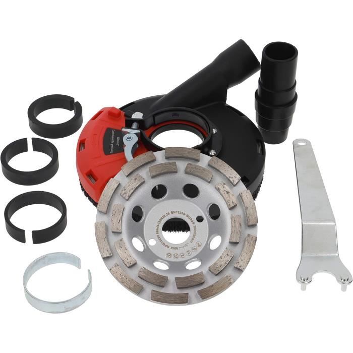 Kit Capot Aspiration PRODIAMANT Avec Brosses Et Meule Diamantée 125mm Pour Meuleuses D'Angle