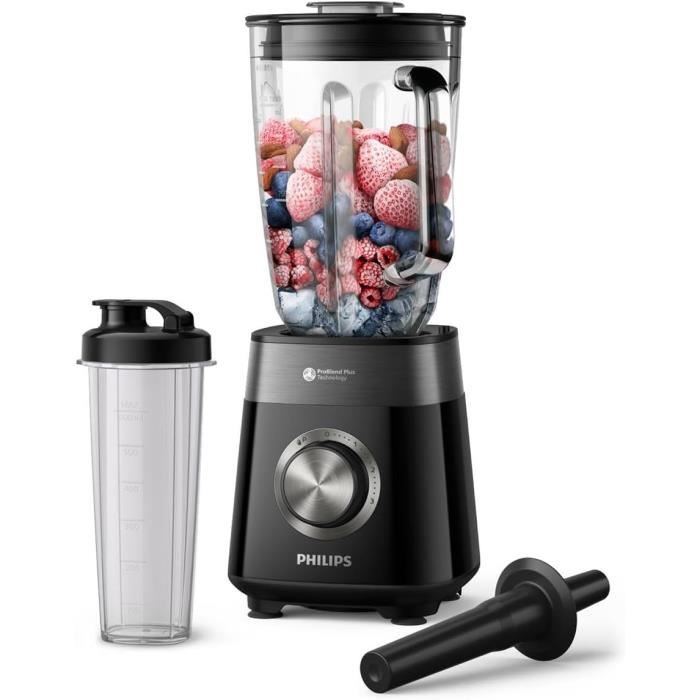 Philips Blender Series 5000 Puissance Bol verre Capacité totale de 3 vitesses + Pulse Gourde incluse Nettoyage facile Pièces résistantes au lave vaisselle HR303100 - vue 8