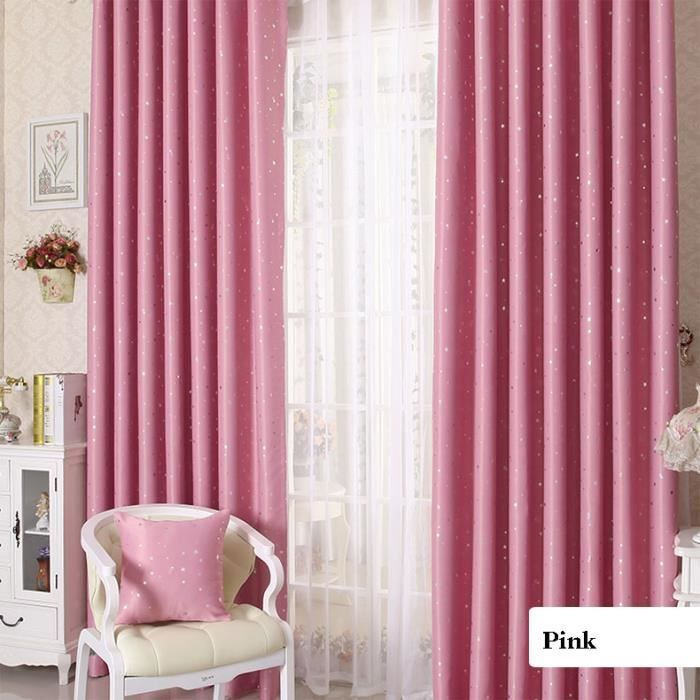 rideaux occultants étoiles de dessin animé décoration enfant chambre (100 * 250cm - Rose)