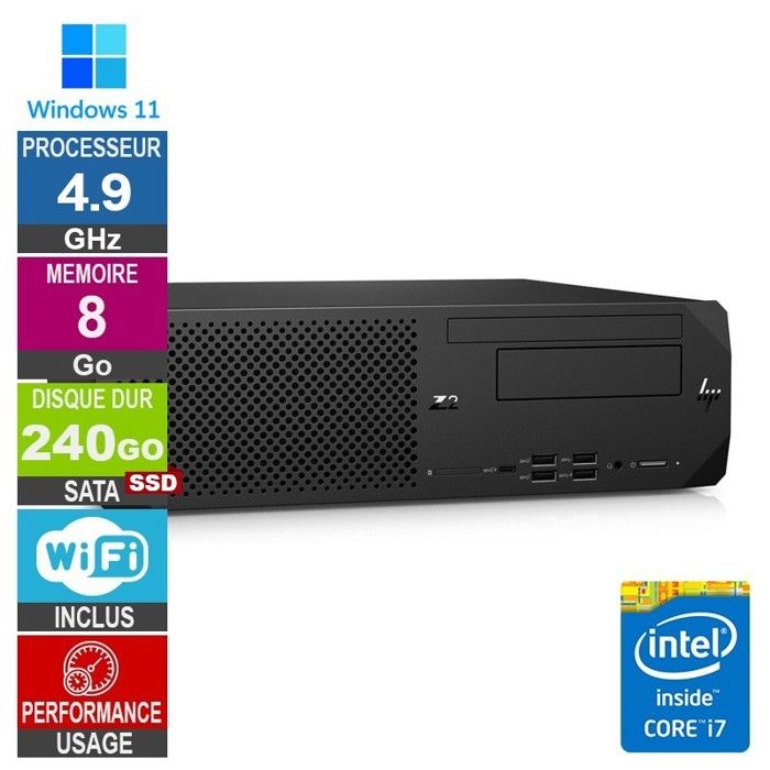 HP Z2 G8 SFF Workstation i7 11700 8Go SSD - vue 5