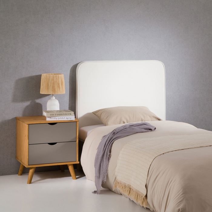 Tête De Lit Ariela 90cm Rembourrée Noire - Fixation Murale Design Arrondi Moderne