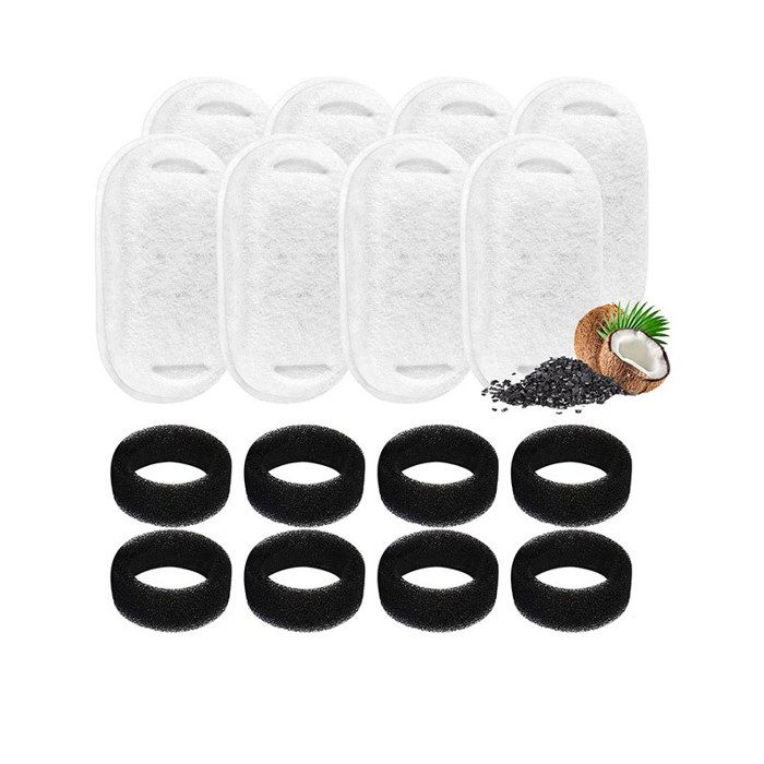 Comparer les prix de INF Filtres de fontaine à eau pour chat, pour fontaine à eau à capsule PETLIBRO Noir blanc  18+18 paquets