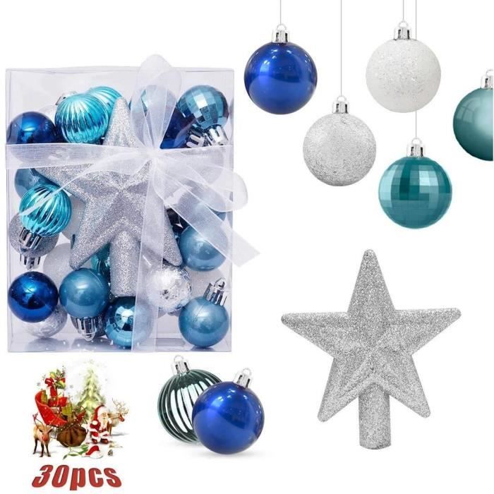 Kentop Boules de Noël en Plastique Boubles d'arbre de Noël Set Décoration de Noël-Mariage 
