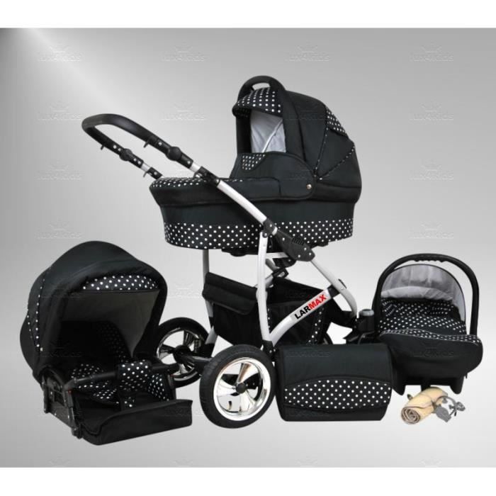 Largo 3 en 1 Poussette Trio Chanceliere Siege auto Poussette Canne Accessoires 13 NOIR COSMIQUE FLOCONS DE NEIGE Cdiscount Puericulture Eveil bebe