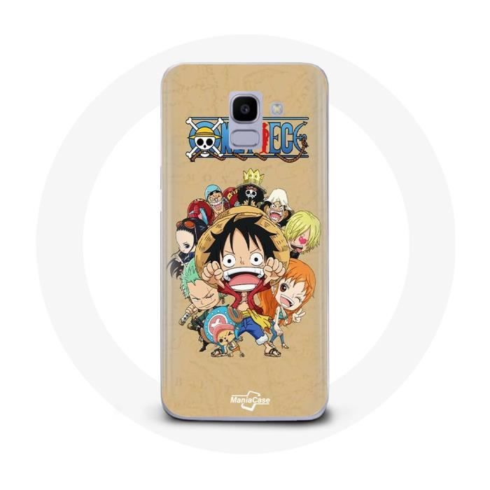 Coque pour Samsung Galaxy A8 2018 One piece Manga Equipage du Chapeau de Paille
